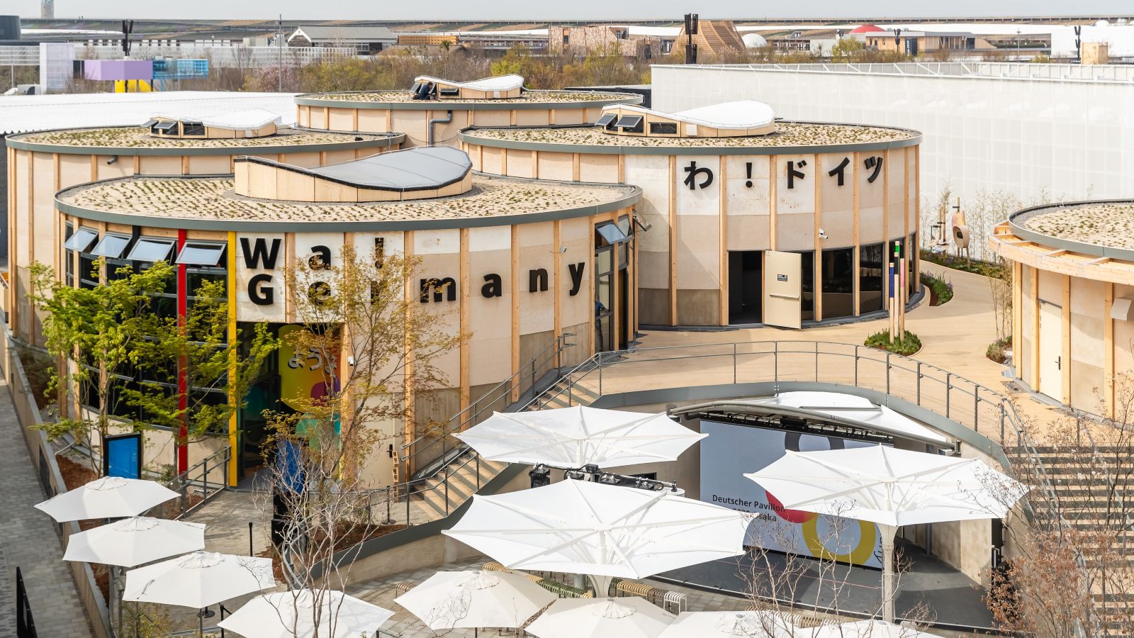 Das Foto zeigt den deutschen Pavillion auf der Expo