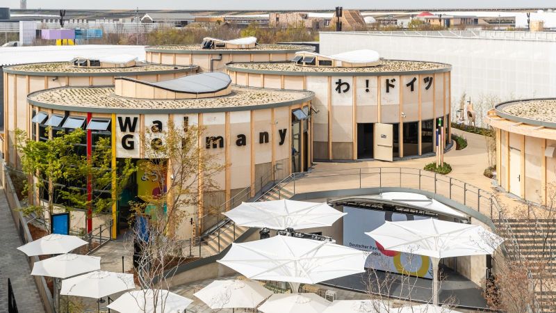 Das Foto zeigt den deutschen Pavillion auf der Expo