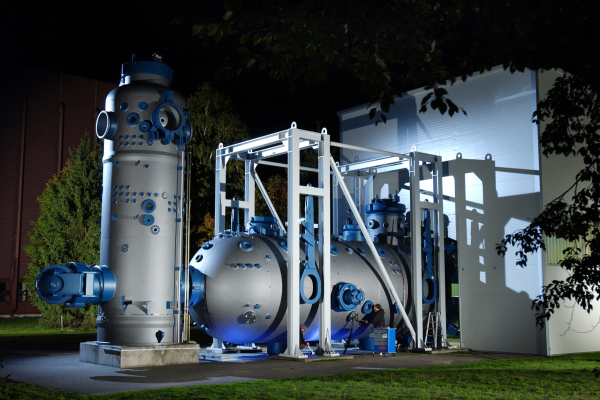 Bild-Nr.: 4001. Wasserstoff-Tank auf dem Gelände des Karlsruher Institut für Technologie. Foto: Bramsiepe/ Karlsruher Institut für Technologie